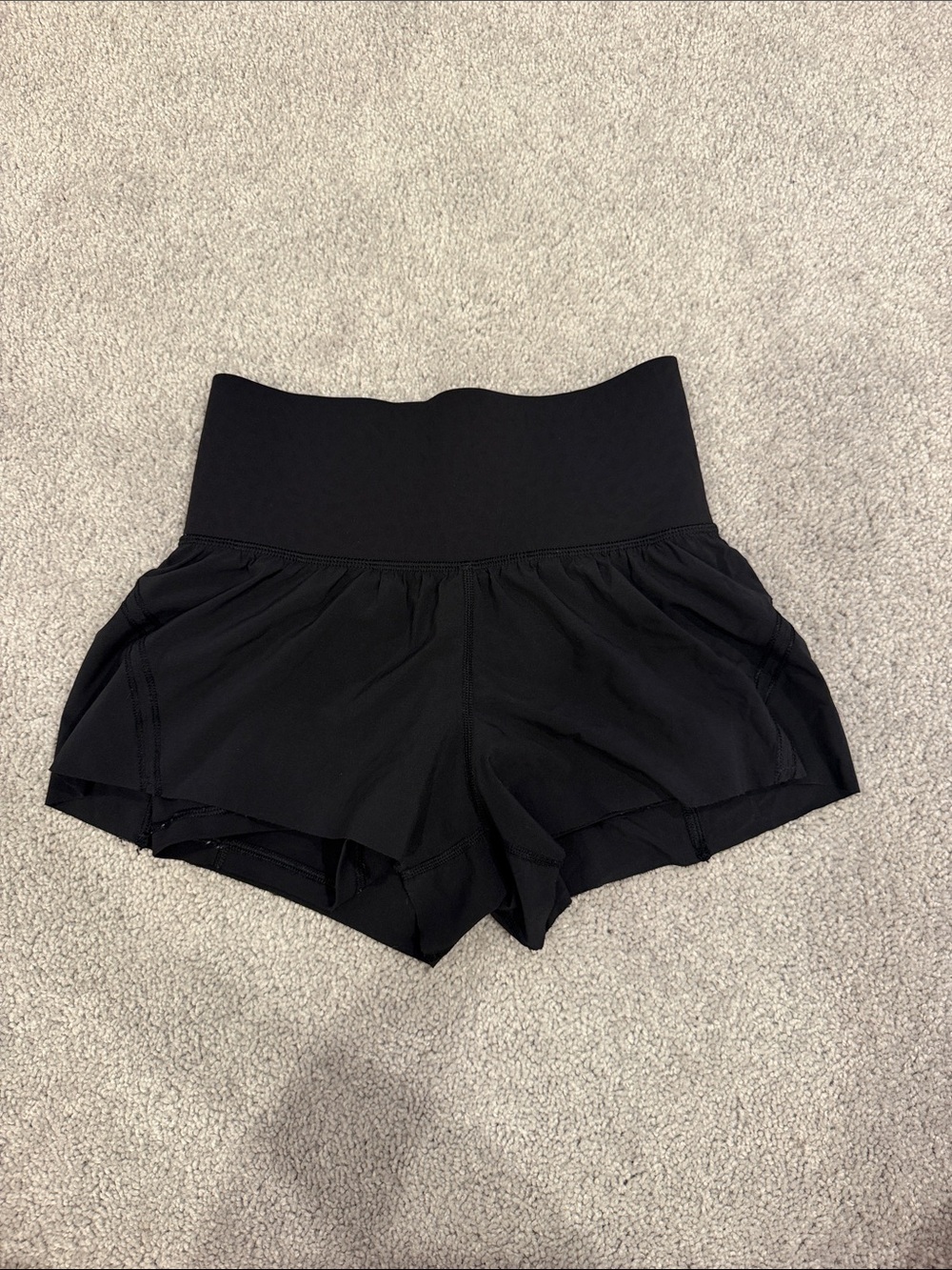 Black Lululemon High-Waist Black Shorts, Size 2
